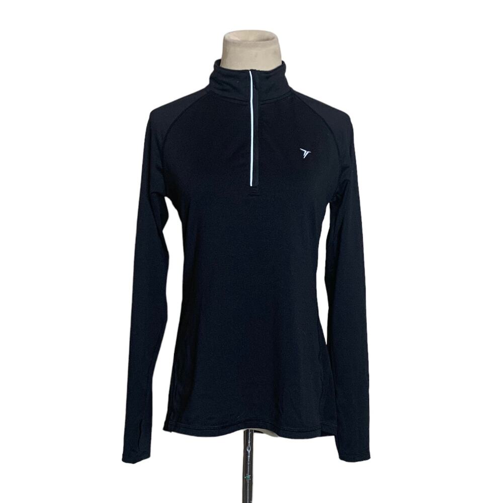 Old Navy active black long sleeves semi fitted track pullover size Small
